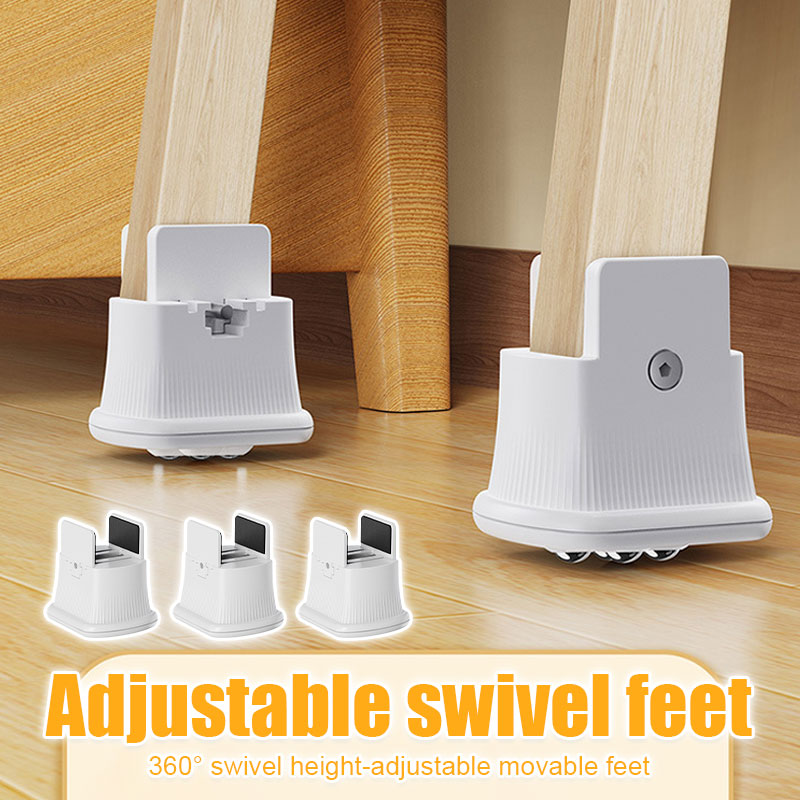 Height Adjustable Furniture Foot Pad With 360 Degree Rotation And Mobility