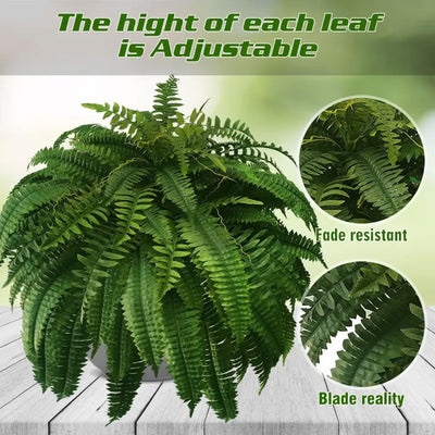 Artificial Boston Fern UV Resistant Lifelike Indoor Outdoor Plant Decor