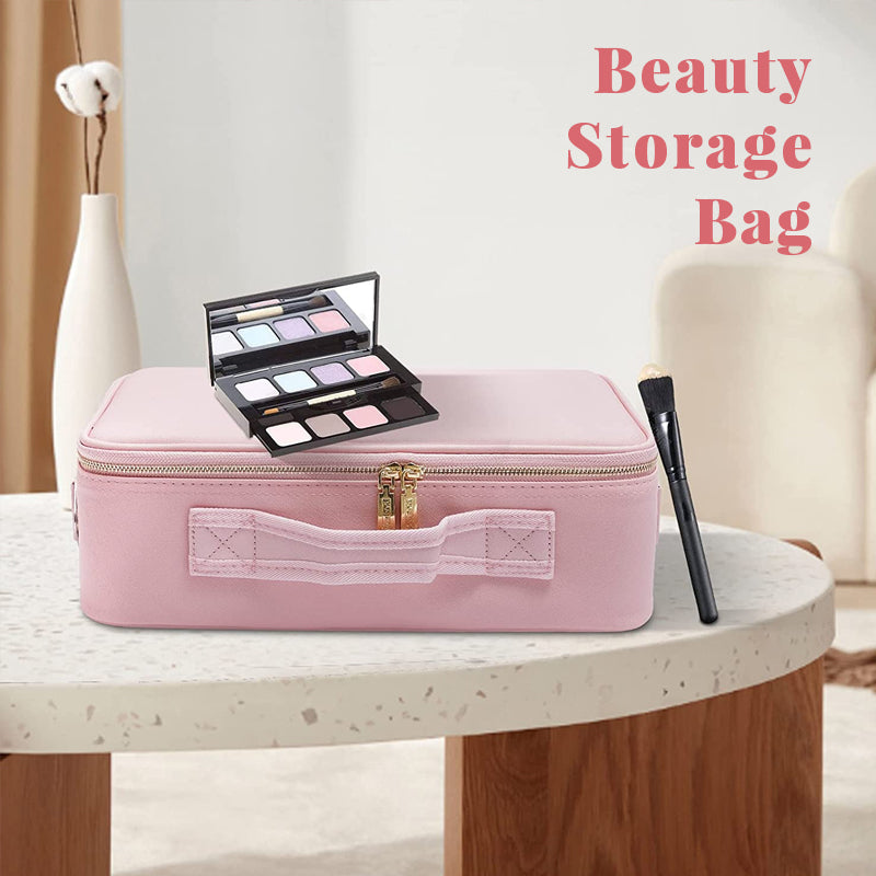 Large Capacity LED Lighted Cosmetic Bag For Travel And Home Use