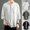 Short Sleeve Linen Men's Shirt Lightweight Summer Casual Top
