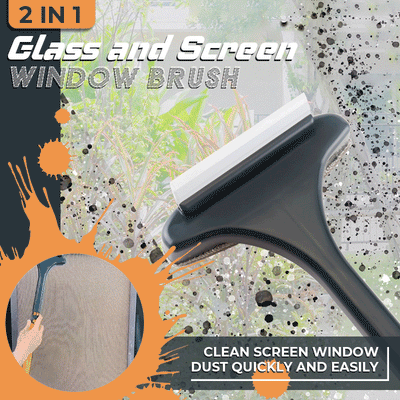 2 In 1 Window Cleaning Brush For Glass And Screen Surfaces