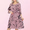 Elegant Midi Dress Loose Fit With Ruffled Sleeves Midi Length