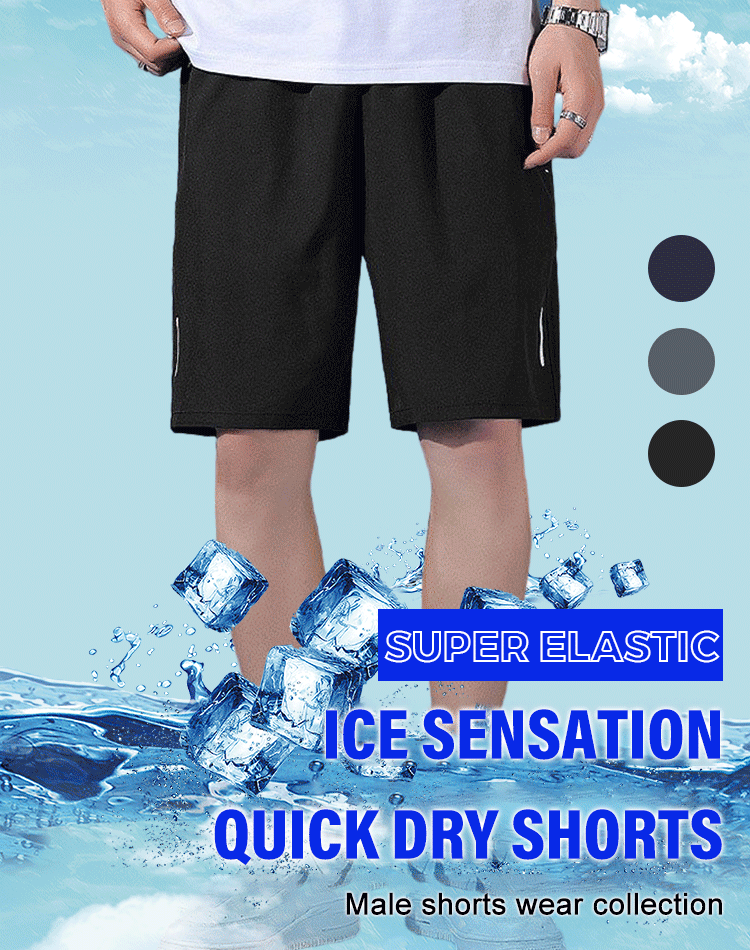 Unisex Ice Silk Quick Drying Stretch Shorts Comfortable Lightweight