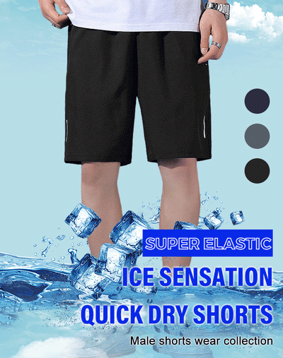 Unisex Ice Silk Quick Drying Stretch Shorts Comfortable Lightweight