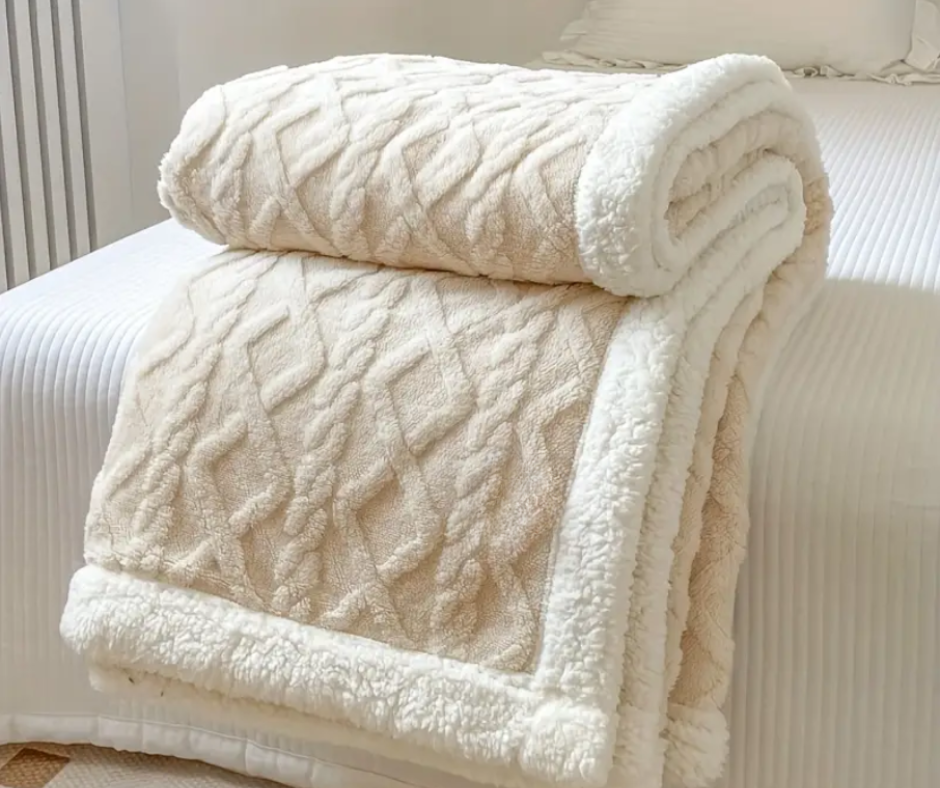 Reversible Sherpa Throw Blanket Soft Cozy Warm Lightweight Cover
