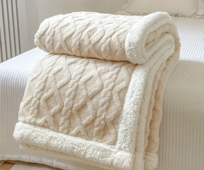 Reversible Sherpa Throw Blanket Soft Cozy Warm Lightweight Cover