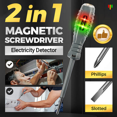 2-in-1 Magnetic Screwdriver With Strong Torque And Electricity Detector