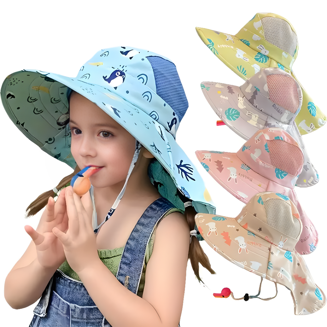 Wide Brim Sun Hat For Kids With UPF 50 Plus Protection
