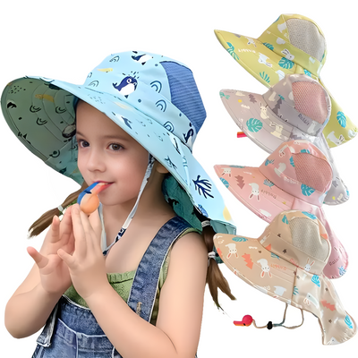 Wide Brim Sun Hat For Kids With UPF 50 Plus Protection