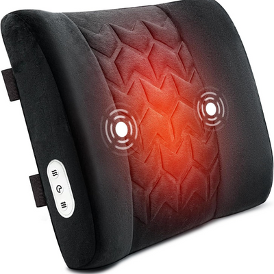 Heated Lumbar Support Pillow With Soothing Massage Function
