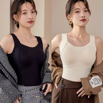 Women's Thermal Tank Tops With Built-In Support Bra Comfortable Fit