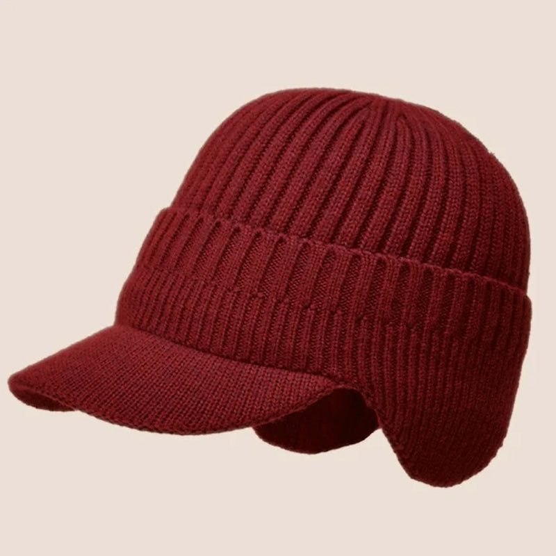 Knitted Winter Hat With Elastic Ear Protection For Outdoor Riding