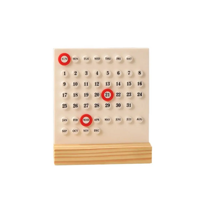 Perpetual Desk Calendar Wooden Acrylic DIY 10000 Year Timeless Organizer