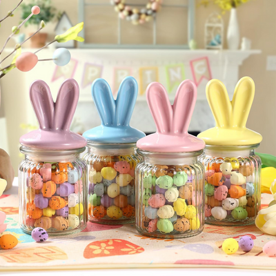 Easter Bunny Candy Jars Decorative Treat Containers For Holidays