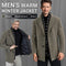 Men’s Tweed Jacket With Warm White Duck Down Lining Winter Coat