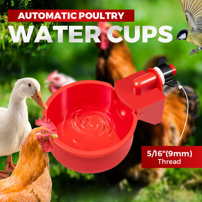 5/16 Inch Thread Automatic Poultry Water Cups Durable Farm Use