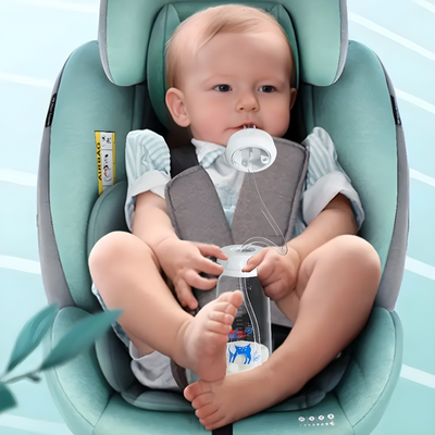 Hands Free Baby Bottle With Straw Easy Drinking For Babies
