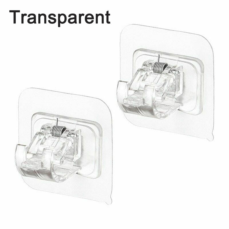 Nail-free Adjustable Curtain Rod Brackets Set Of 2 Holders