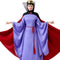 Women Queen Costume Purple Dress Black Cape Crown Full Set