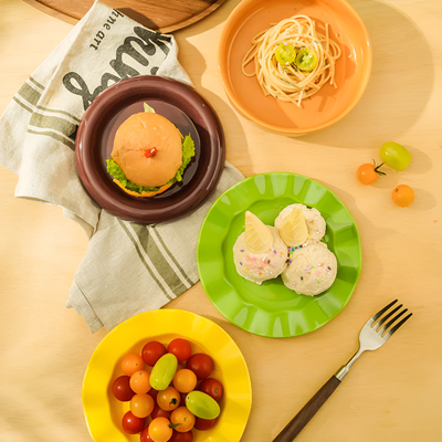 Stackable Ceramic Plates Set For Burgers And Snacks