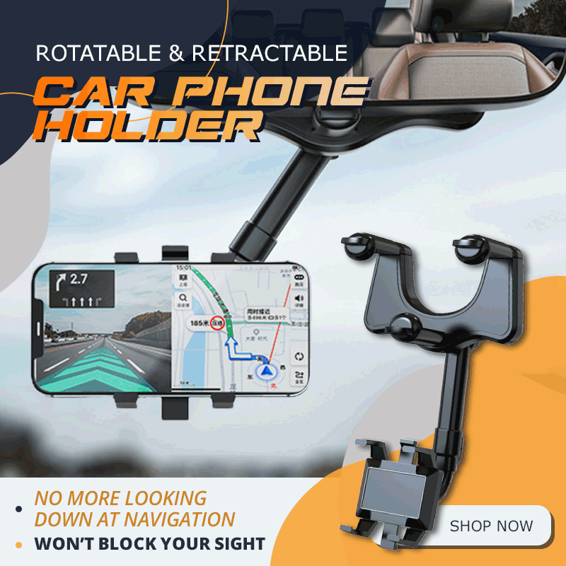 Rotatable Retractable Car Phone Holder For Dashboard And Air Vent