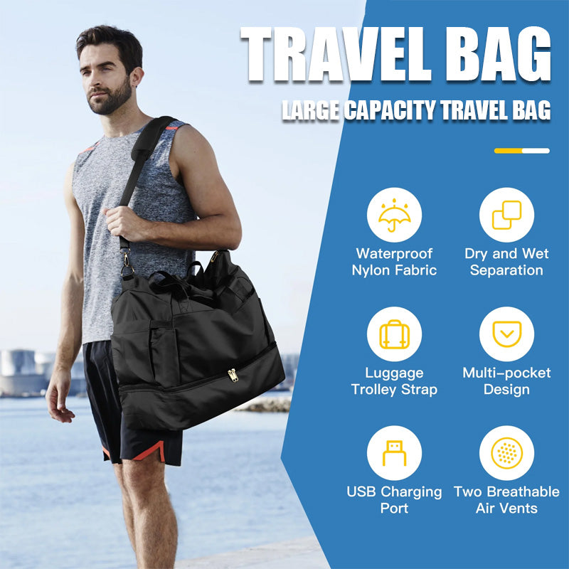 Large Capacity Travel Bag Durable Lightweight Spacious Luggage Tote