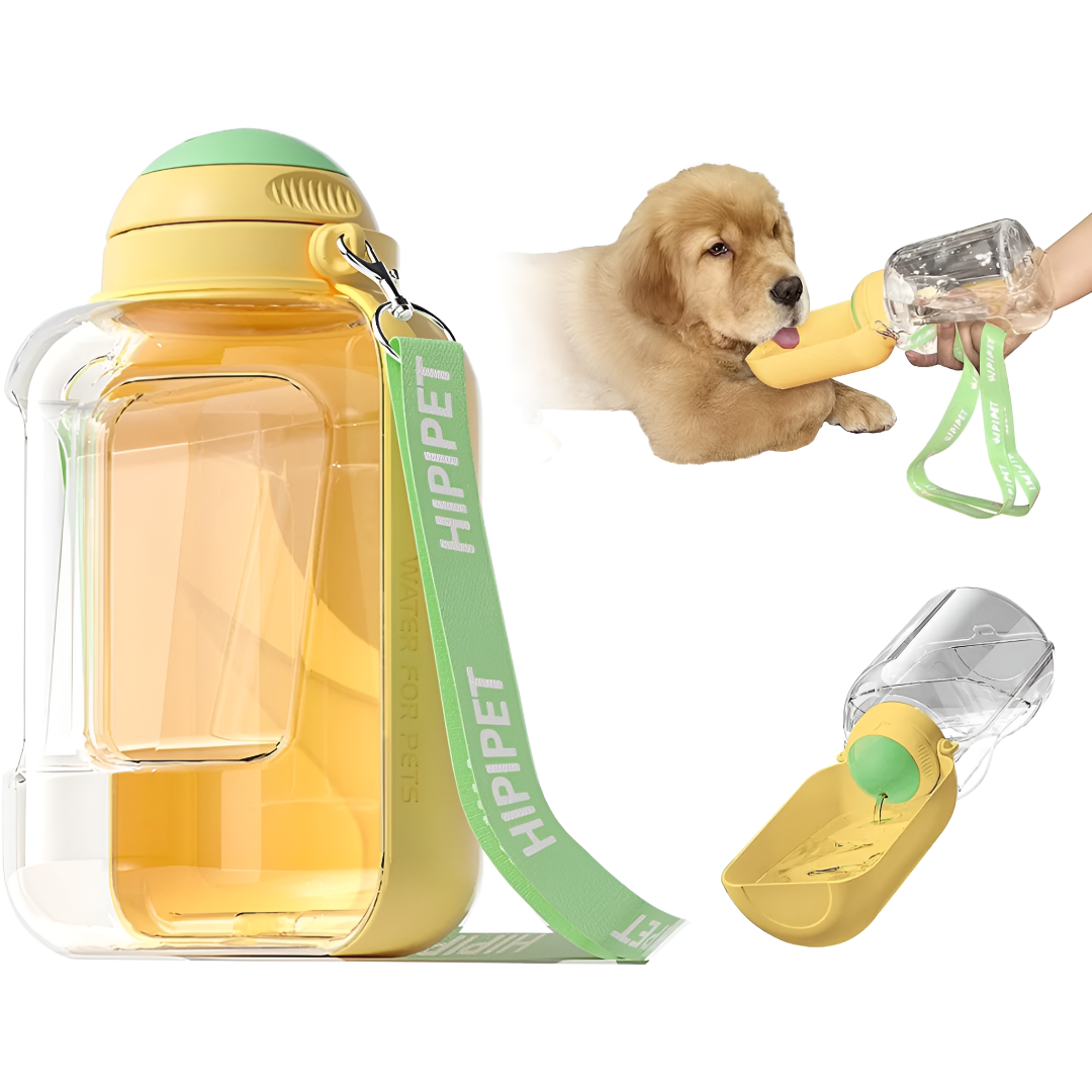 Portable Dog Water Bottle With Built-in Travel Bowl For Pets