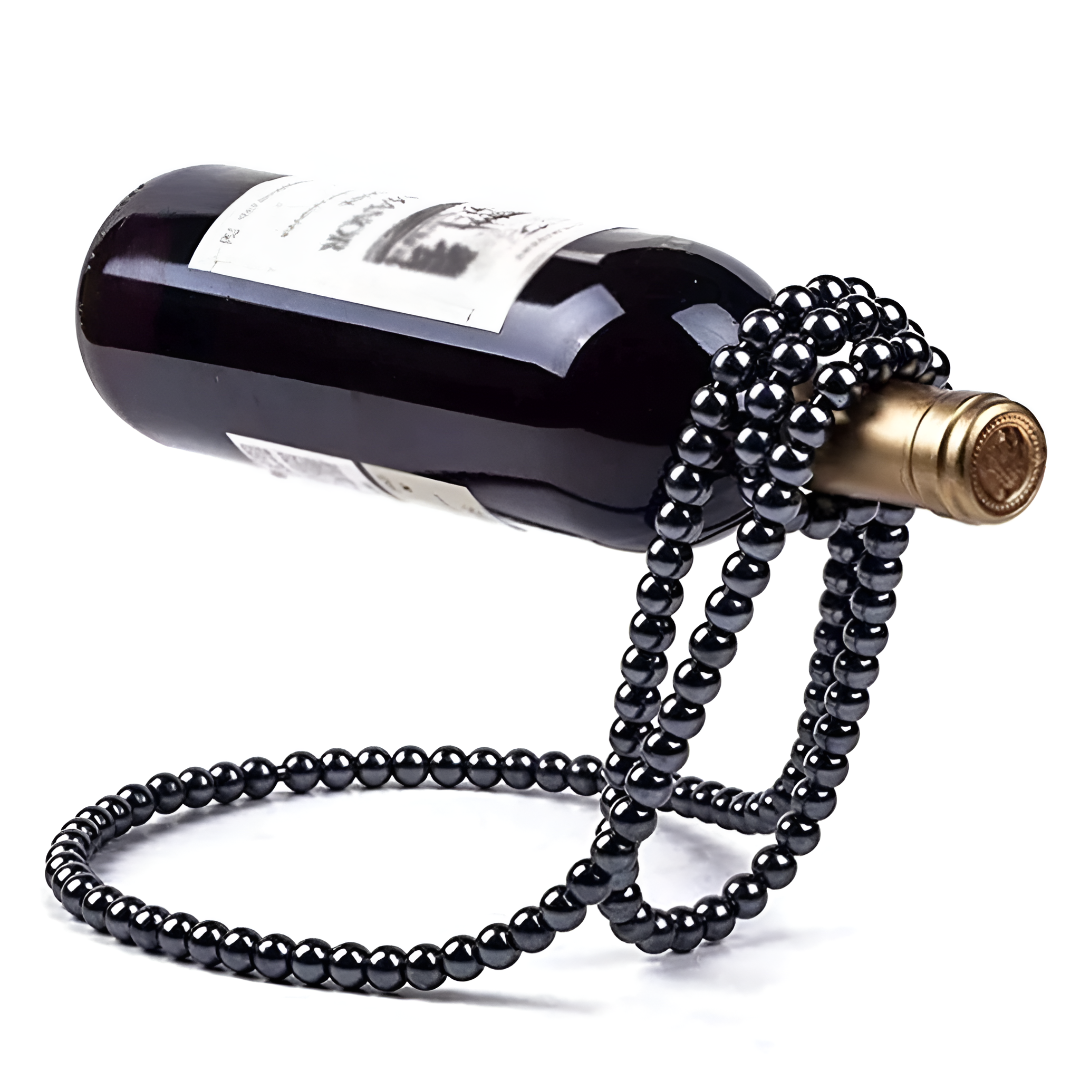 Floating Pearl Wine Bottle Holder Elegant Display Stand