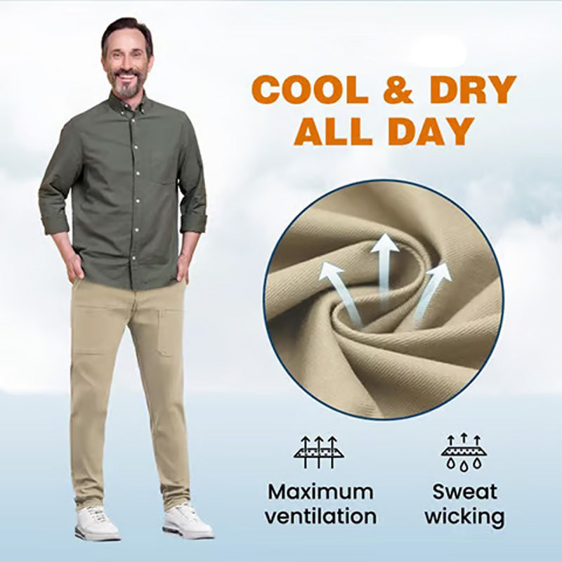 Stretch Cargo Pants With Multiple Pockets And High Stretch Fabric
