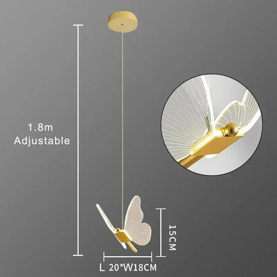 Nordic Butterfly LED Pendant Lamp Elegant Hanging Light For Bedroom