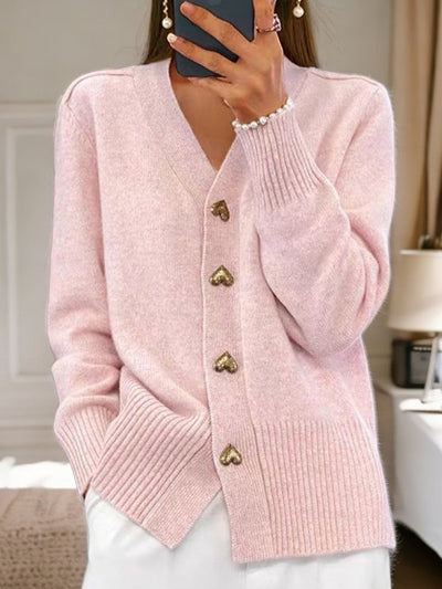 Women's Wool Cardigan Buttoned Casual Plain Yarn Winter Sweater