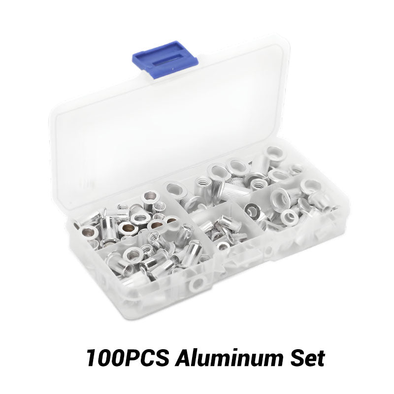 Flat Head Threaded Insert Nuts Set Rivet Fasteners Kit