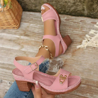 Elegant Women's Block Heel Sandals Stylish Comfortable Design