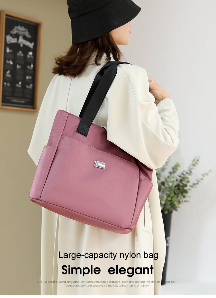 Waterproof Nylon Shoulder Bag Large Capacity Multi Pocket Design