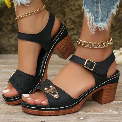 Elegant Women's Block Heel Sandals Stylish Comfortable Design