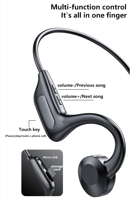 Bone Conduction Headphones Wireless Lightweight Sport Earphones