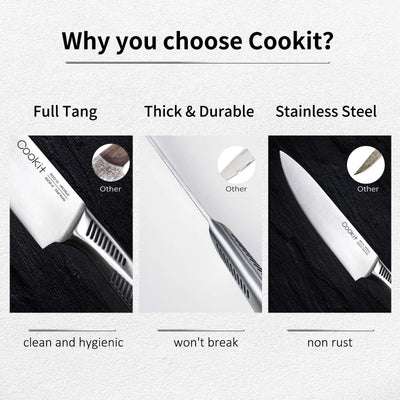 15 Piece Kitchen Knife Set German Stainless Steel With Block And Scissors