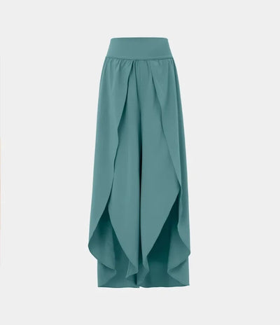 High Waisted Wide Leg Pants Split Casual Quick Dry Design