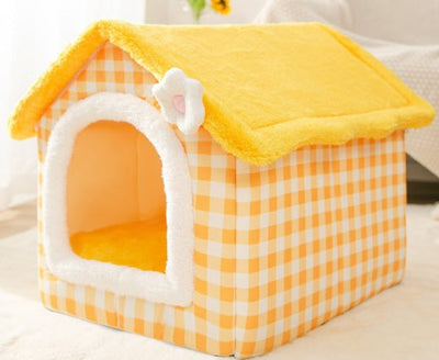 Foldable Dog House Warm Removable Nest Enclosed Pet Bed Sofa