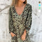 V-neck Printed Flowy Dress With Stylish Pockets For Women
