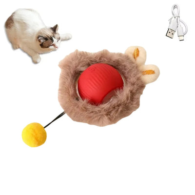 Interactive Auto Rolling Cat Toy USB Rechargeable Play Ball For Cats