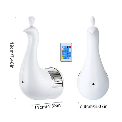 LED Peacock Projection Lamp 12-Color Remote Controlled Atmosphere Light