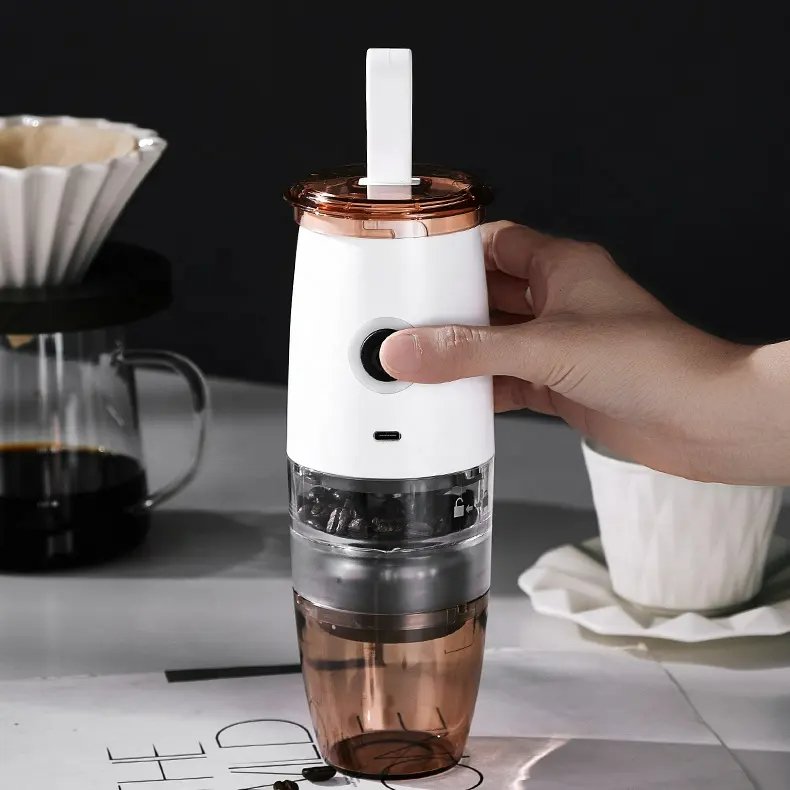 Portable Electric Coffee Grinder With USB And Hand Crank Handle