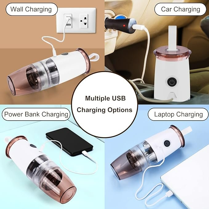 Portable Electric Coffee Grinder With USB And Hand Crank Handle