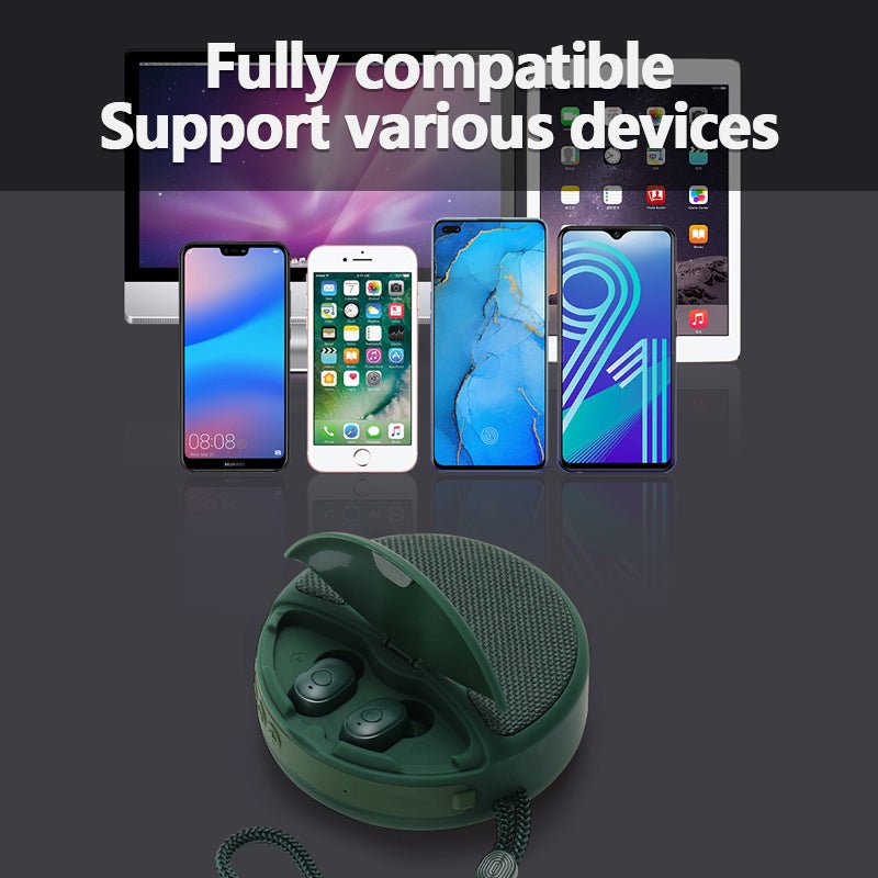 Wireless Earbuds And Portable Speaker With Premium Bass For Travel