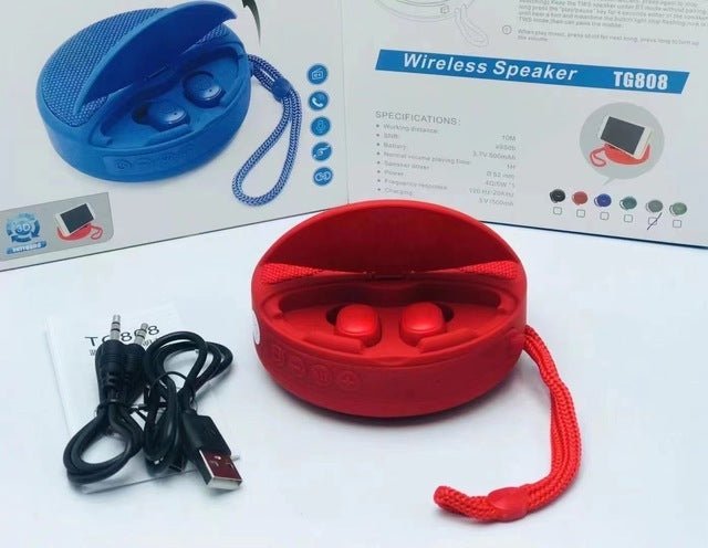 Wireless Earbuds And Portable Speaker With Premium Bass For Travel