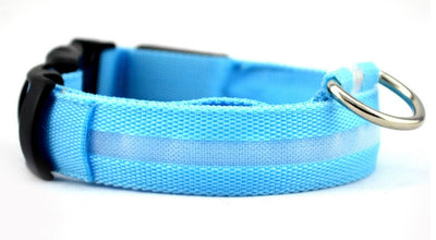 Nylon LED Dog Collar Adjustable Luminous Safety Glow Night Light