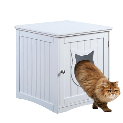 Nightstand Pet House Cozy Wooden Bed With Storage Space