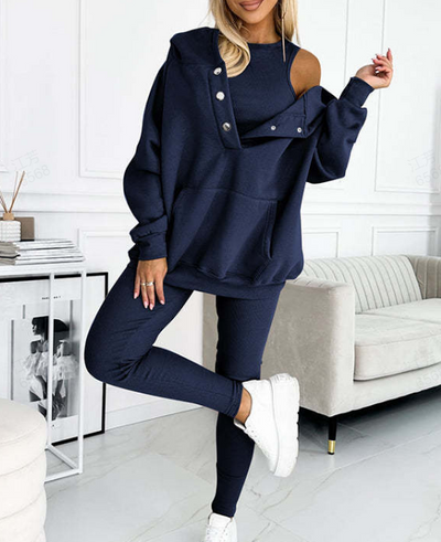 Hooded Sweatshirt Suit Casual Comfortable Stylish Outfit Set