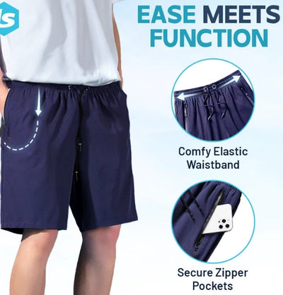 Unisex Ice Silk Quick Drying Stretch Shorts For Active Wear